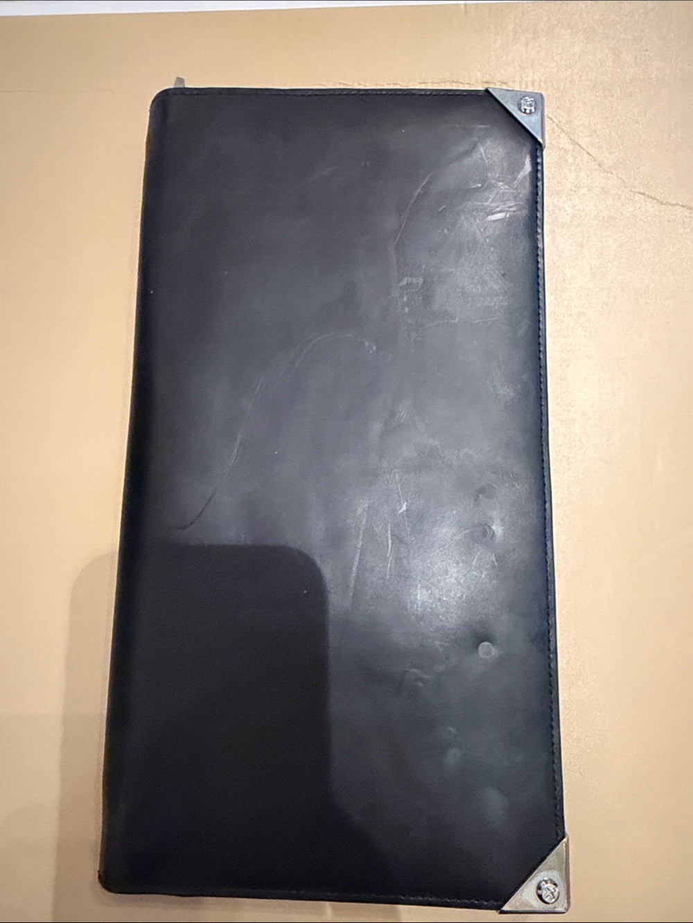 Alexander Wang Black Leather Zip Travel Wallet Organizer Clutch.